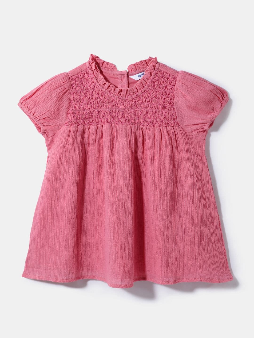 Nauti Nati Girls Textured Puff Sleeve Cotton Top - view 1