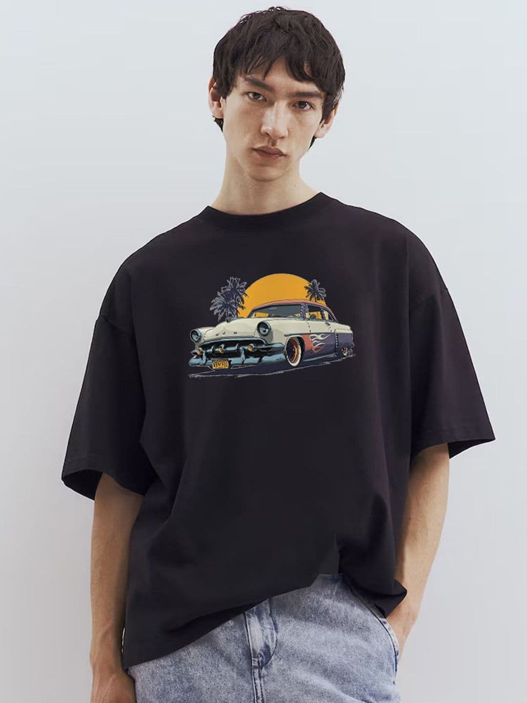 TOGS & TERRE Men Graphic Printed Round Neck Cotton Oversized T-shirt - view 1