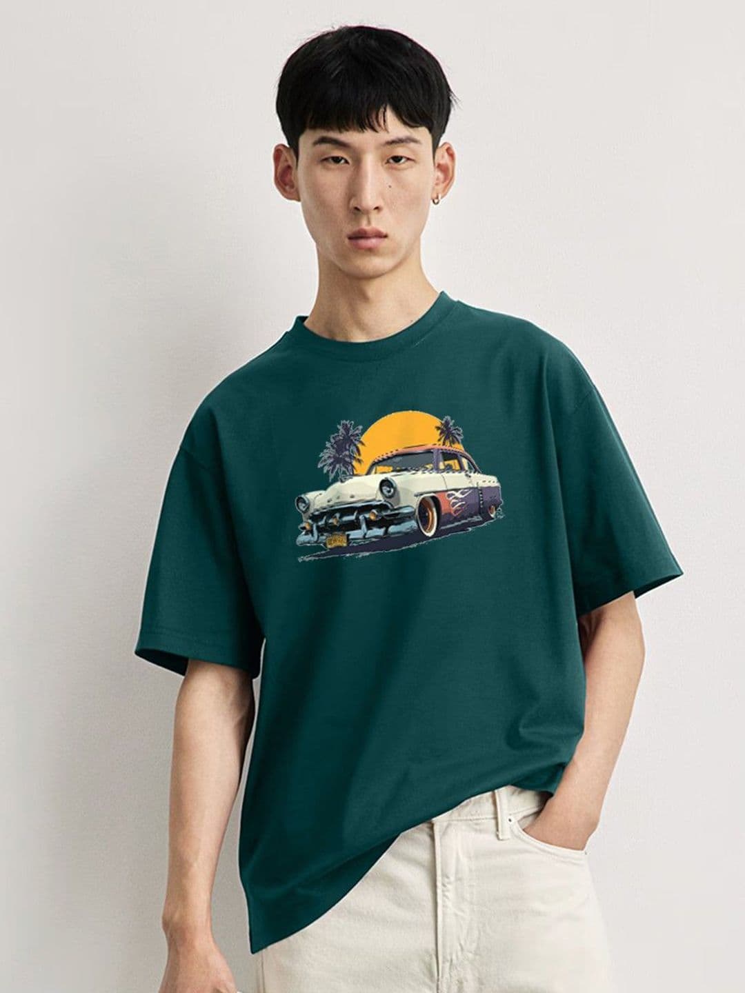 TOGS & TERRE Men Graphic Printed Round Neck Cotton Oversized T-shirt - view 1