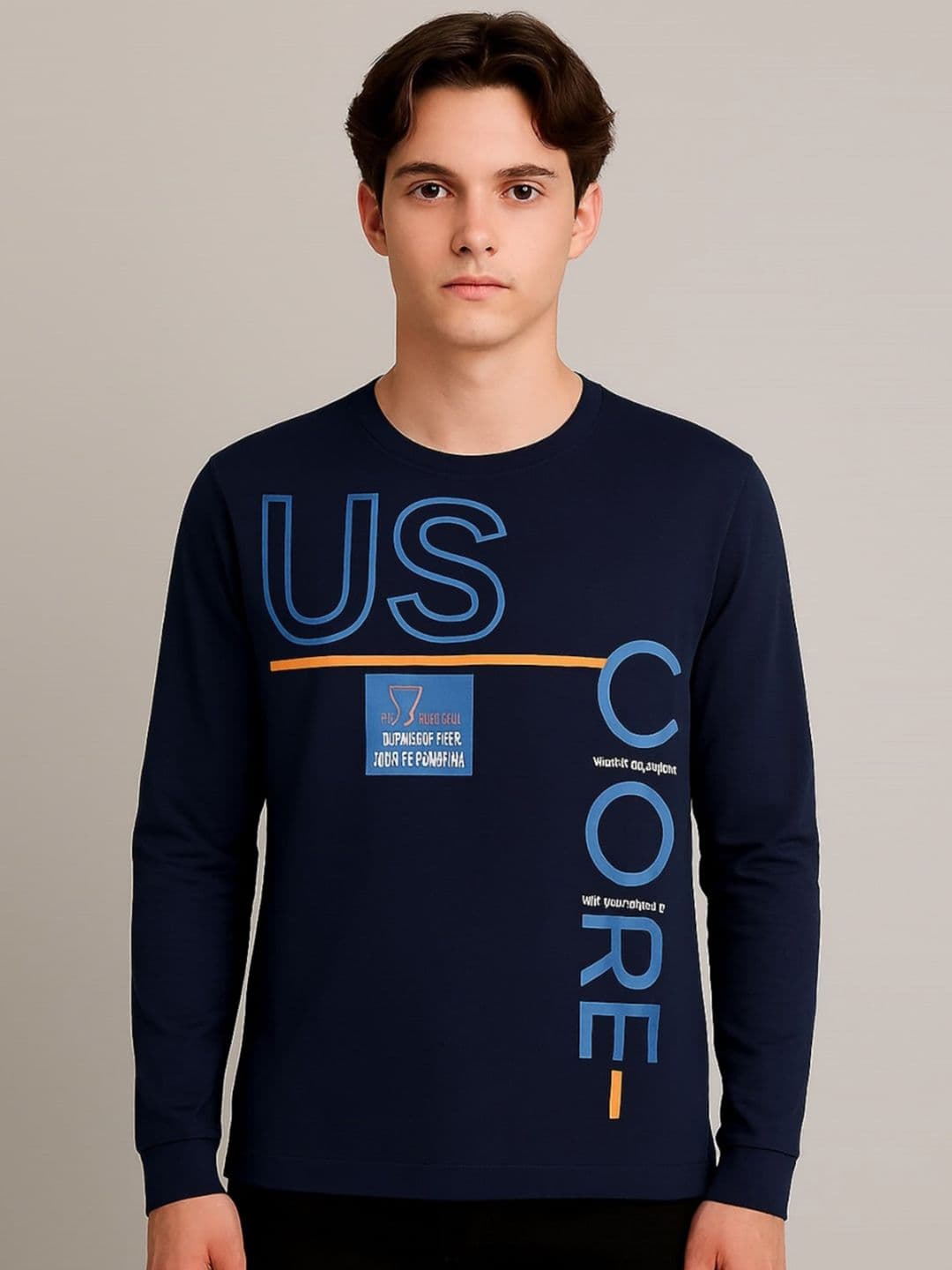 SANDPIPER Typography Printed Long Sleeves Cotton T-shirt - view 1