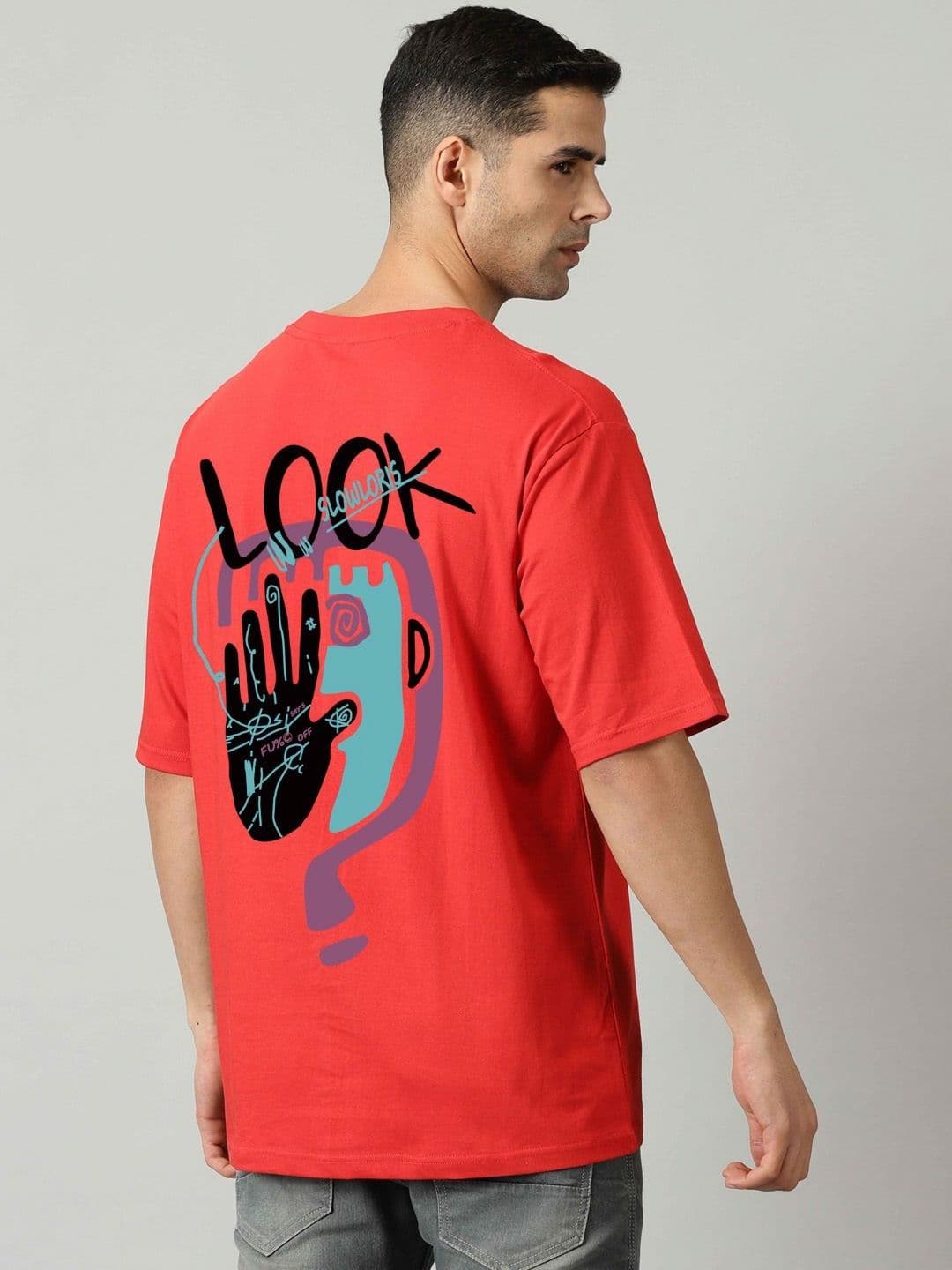 CRYPTIC Graphic Printed Drop-Shoulder Sleeves Oversized Cotton T-shirt - view 1