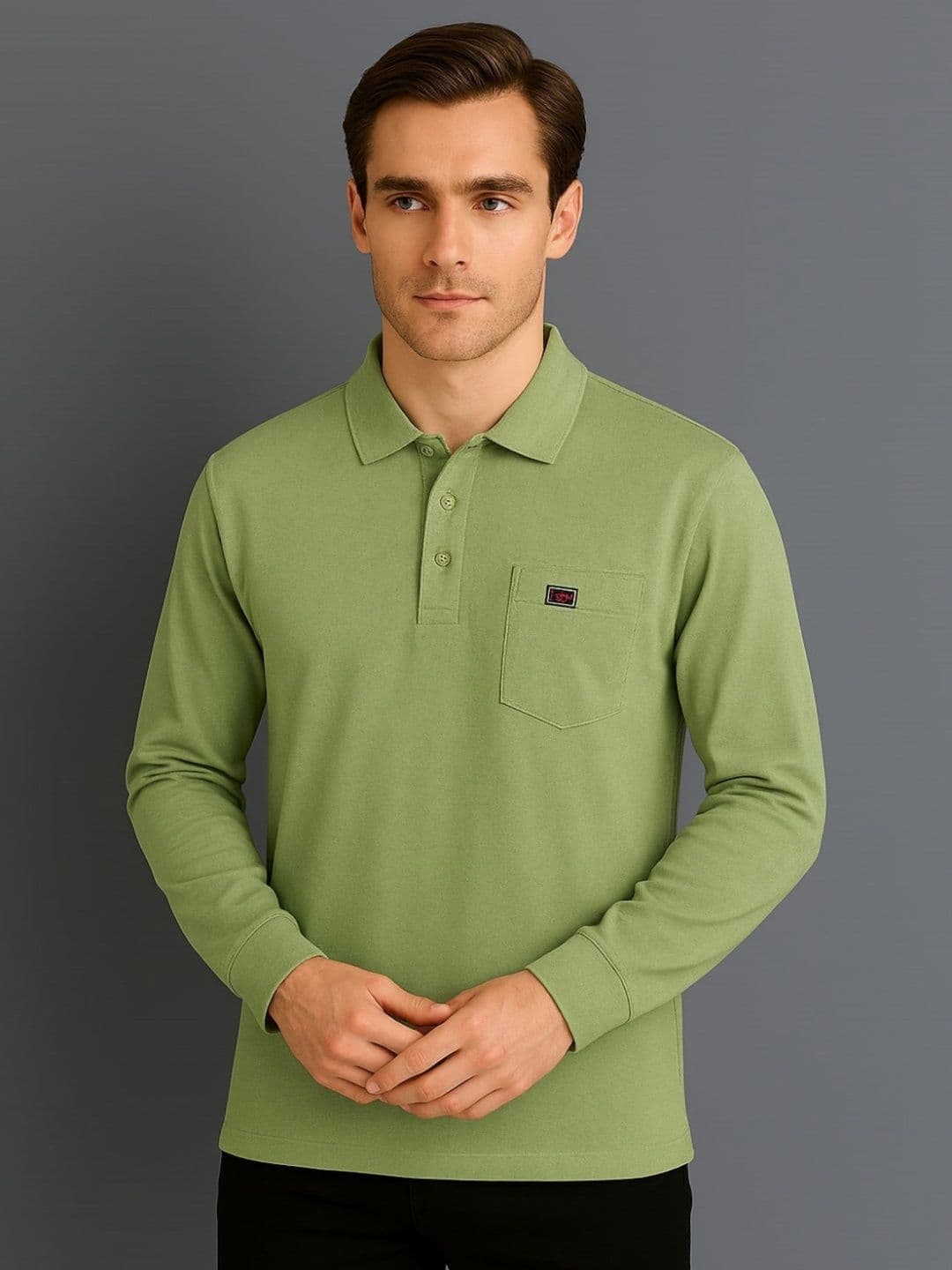 SANDPIPER Men Solid Polo Collar Cotton T-shirt - view 1