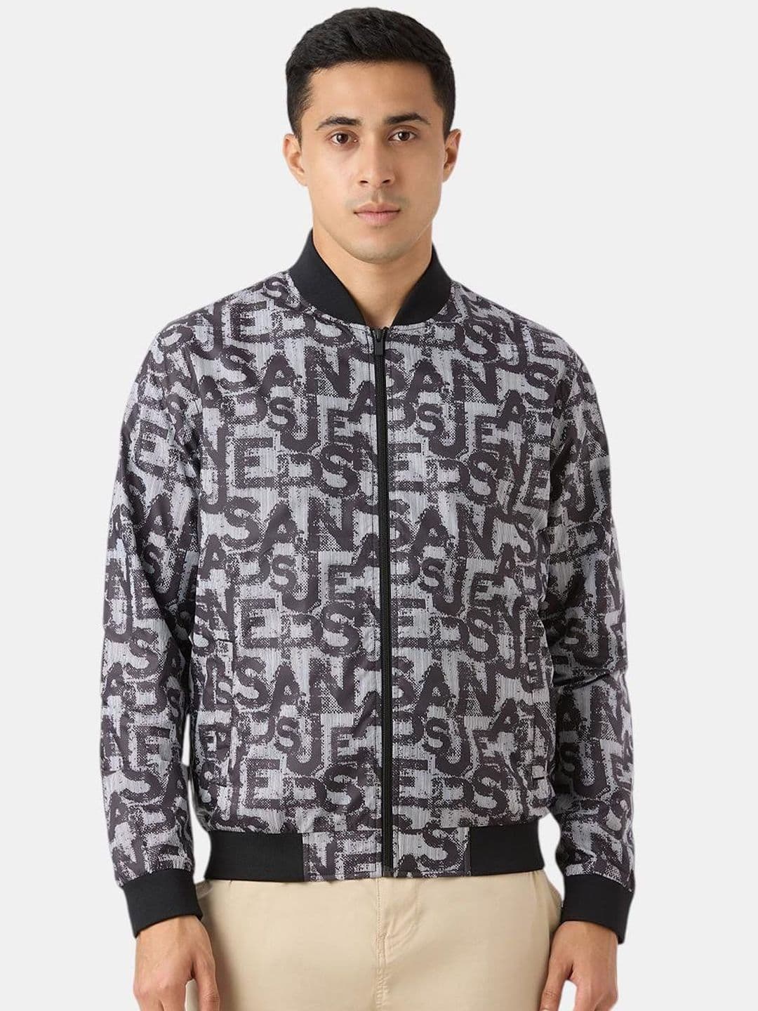 Pepe Jeans Men Stand Collar Typography Bomber Jacket - view 1