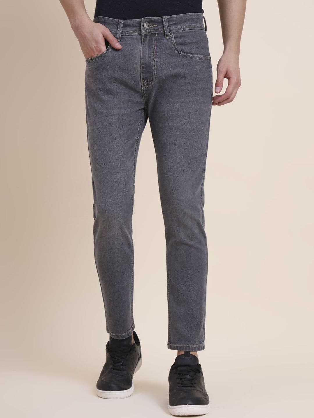 Greenfibre Men Slim Fit Mid-Rise Mildly Distressed Jeans - view 1