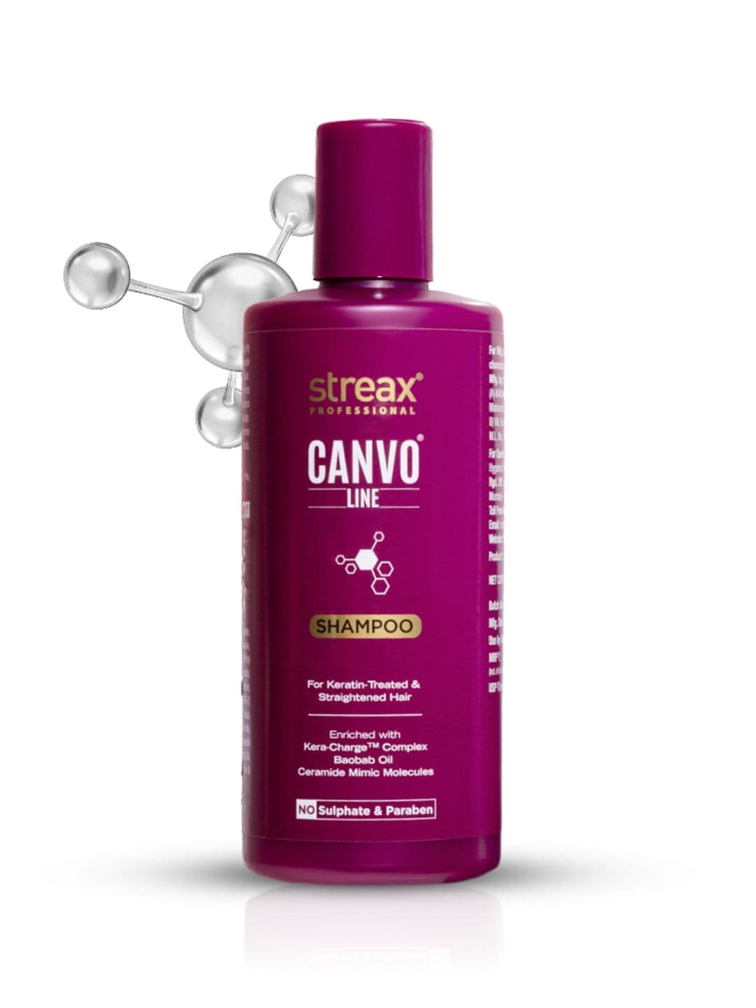 Streax Professional Canvoline Shampoo for Straightened Hair - 300 ml - view 1