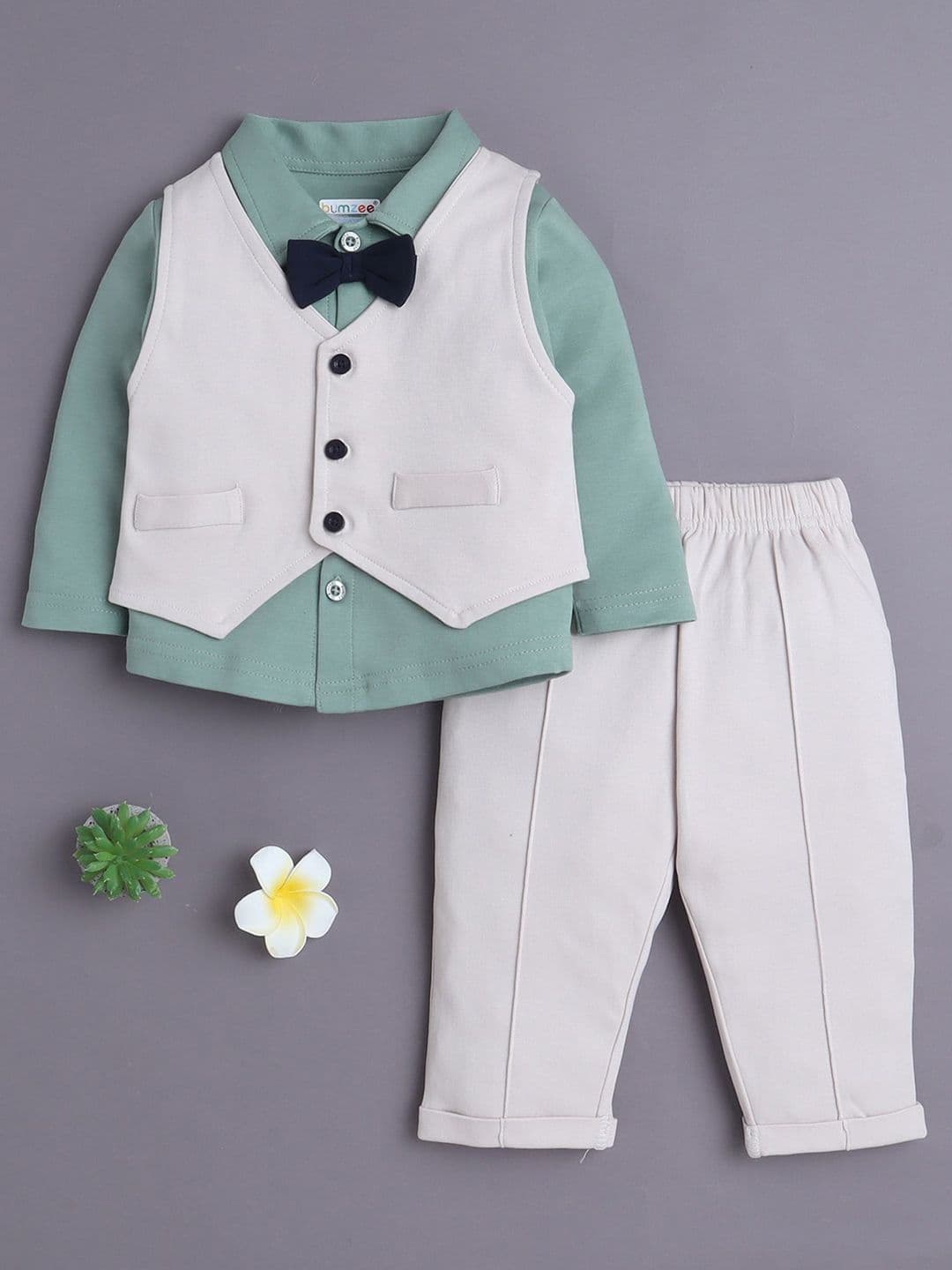 BUMZEE Boys Single-Breasted Pure Cotton 3 Piece Suits - view 1