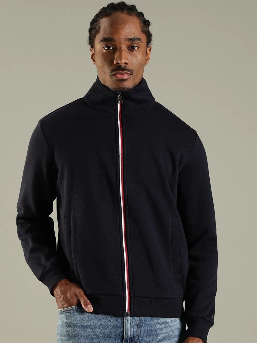 Tommy Hilfiger Men Mock Collar Solid Bomber Jacket - view 1