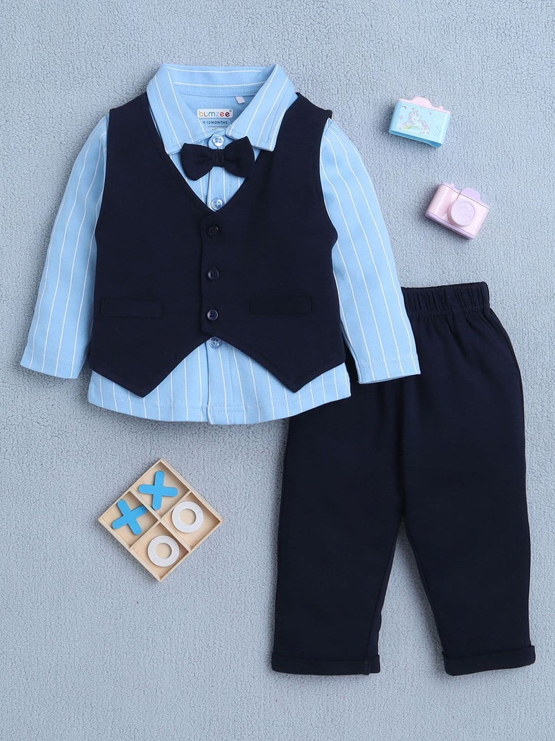 BUMZEE Infant Boys Single-Breasted Pure Cotton 3 Piece Suits - view 1