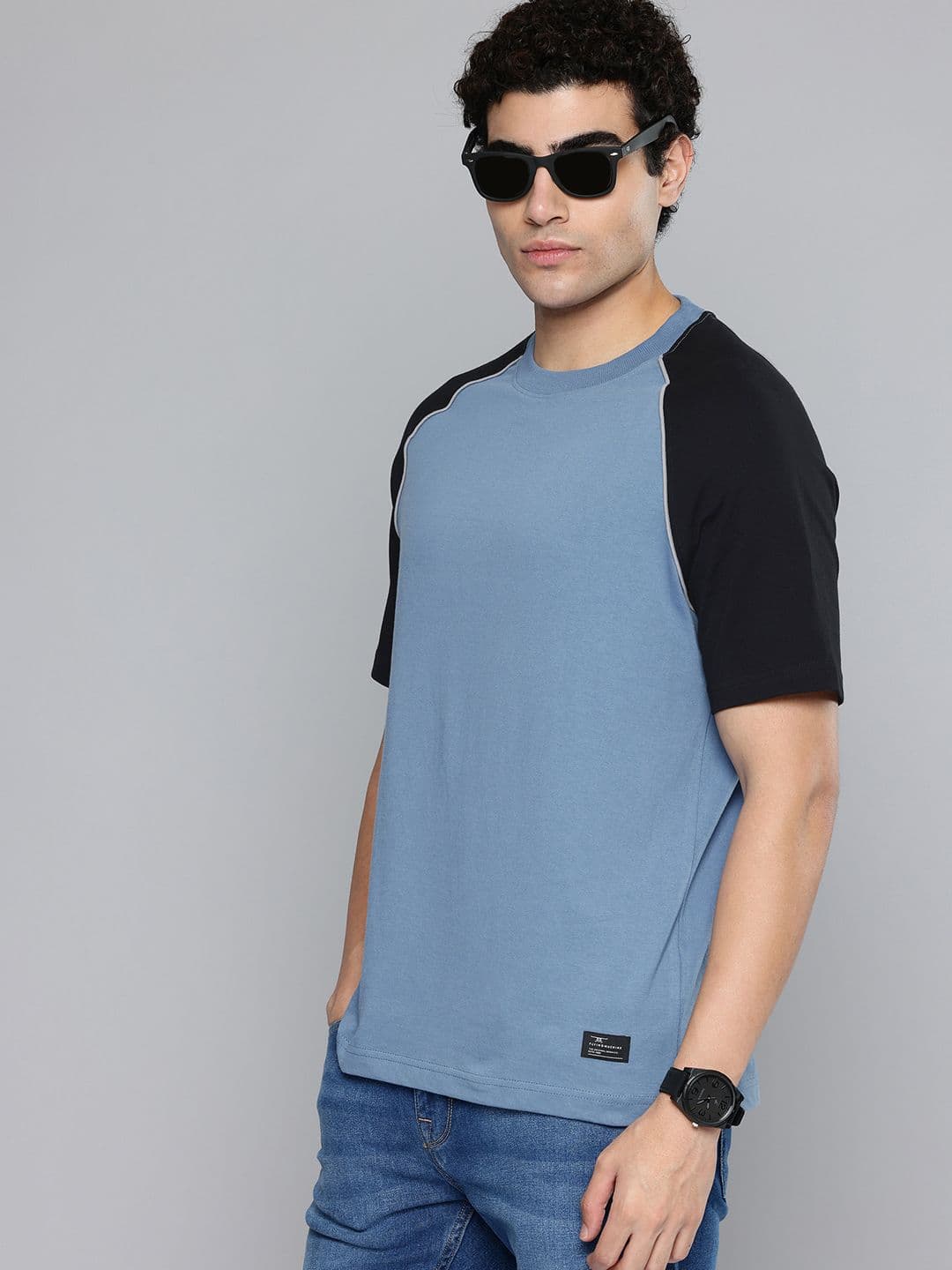 Flying Machine Raglan Sleeves Pure Cotton Relaxed Fit T-shirt - view 1