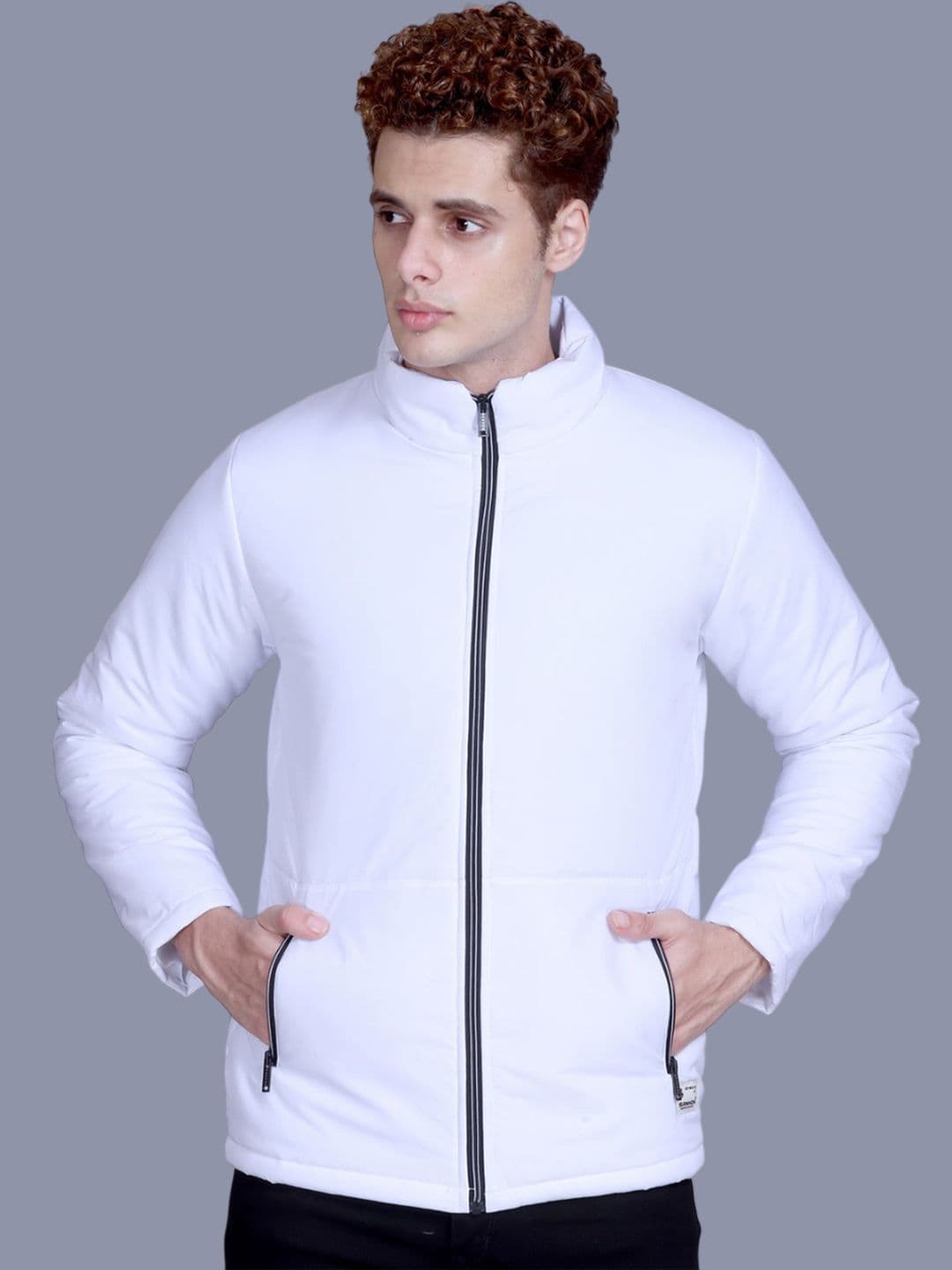 SANHOK Men Mock Collar Solid Lightweight Tailored Jacket - view 1