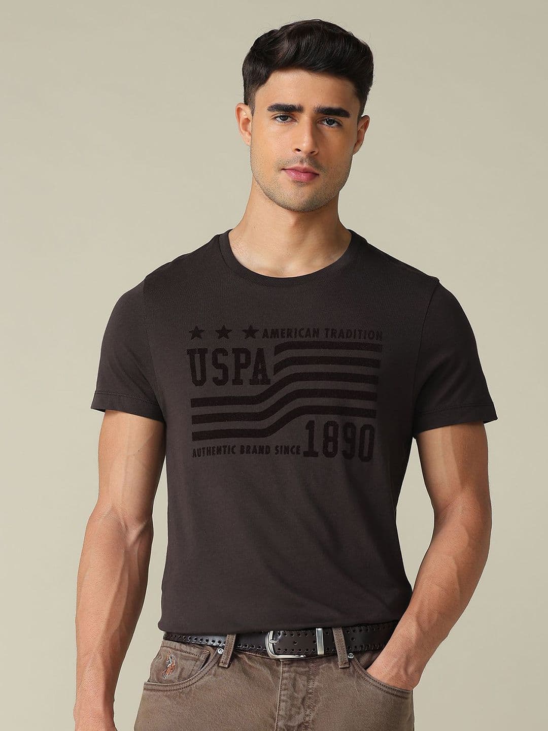 U.S. Polo Assn. Denim Co. Men Graphic Printed Muscle Fit Pure Cotton T-shirt - view 1