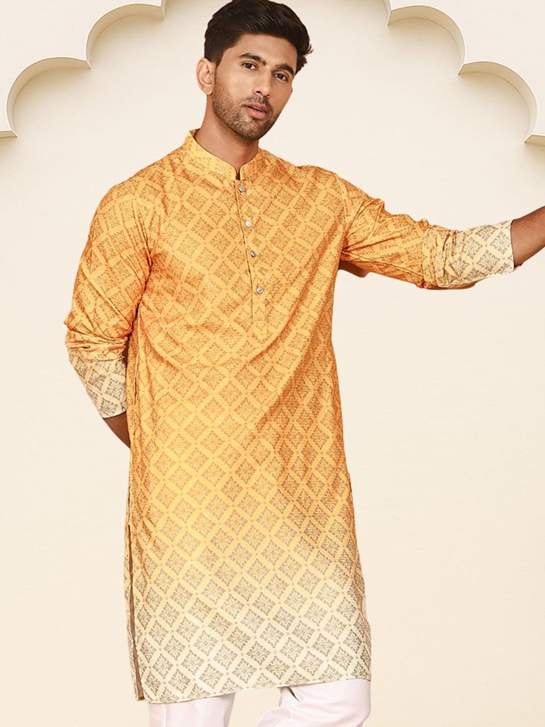 Jompers Floral Printed Ombre Kurta - view 1