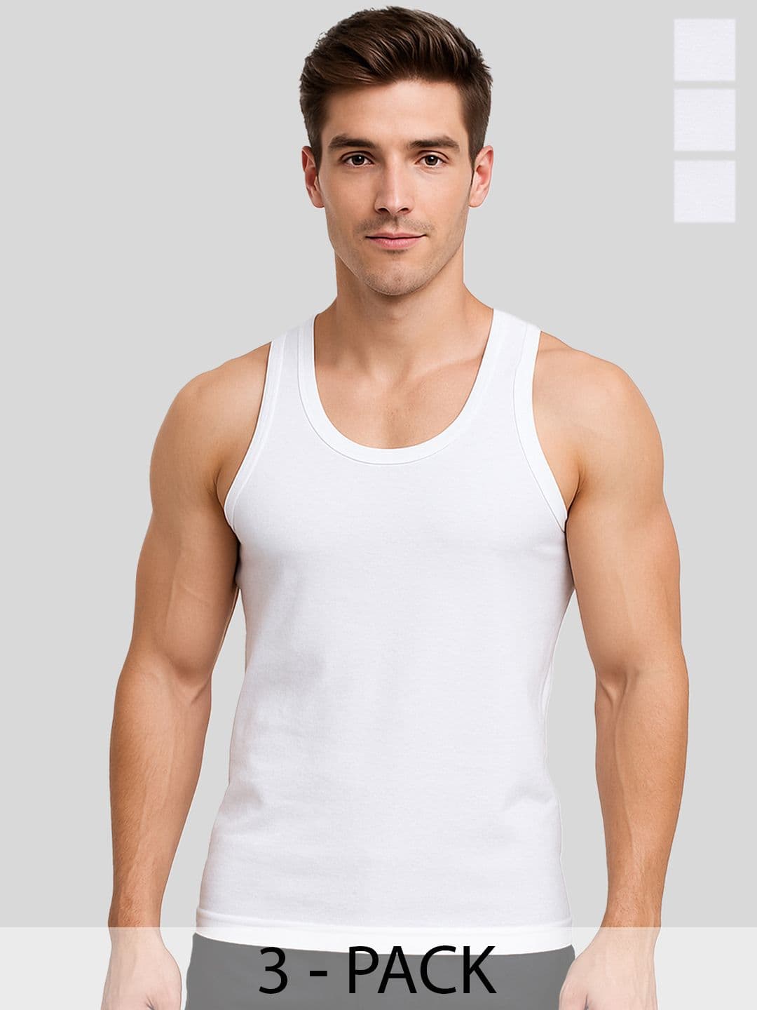 AMUL COMFY Round Neck Innerwear Vest AC-PLVESTWHTRN-WHT-XS-3PC - view 1