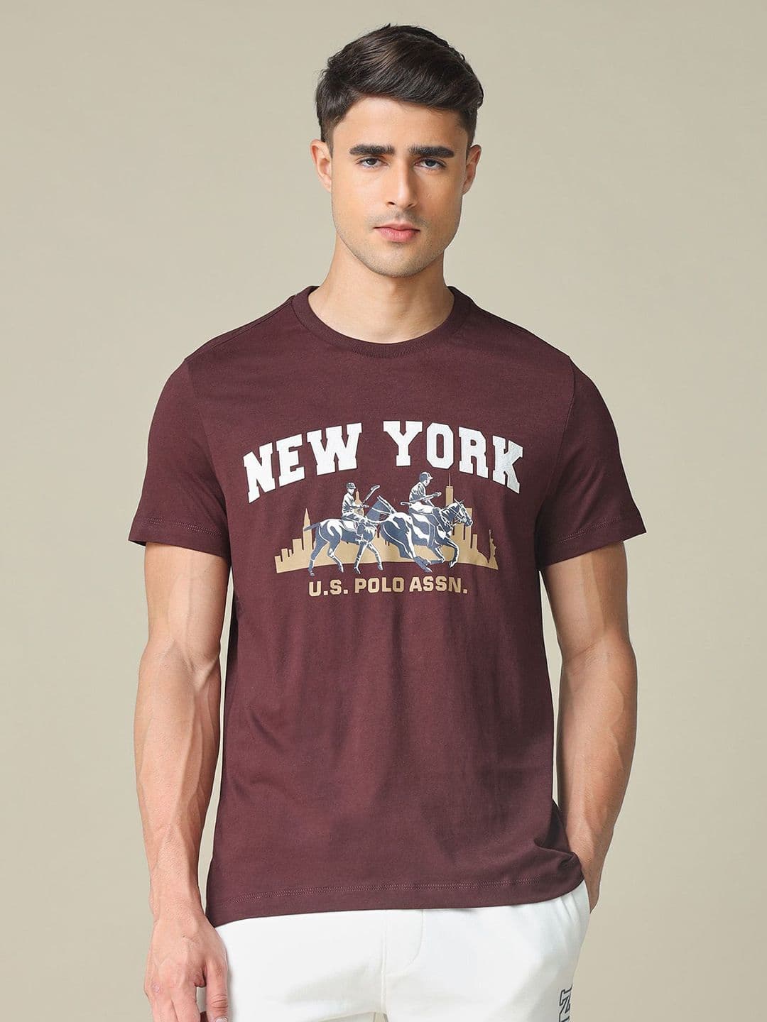 U.S. Polo Assn. Denim Co. Men Graphic Printed Muscle Fit Pure Cotton T-shirt - view 1