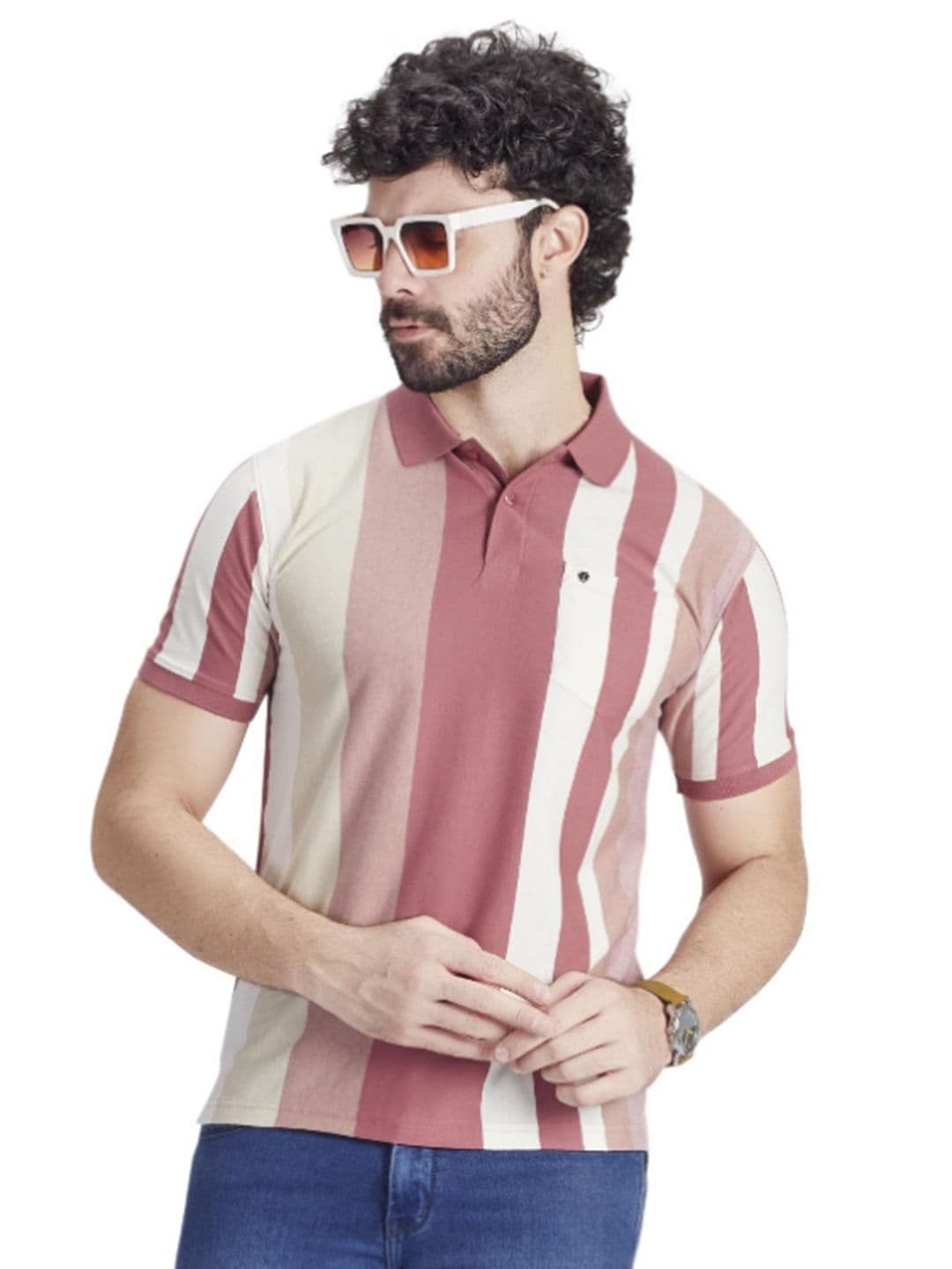 PRORIDERS Men Striped Colorblock Regular Fit Polo T-shirt - view 1