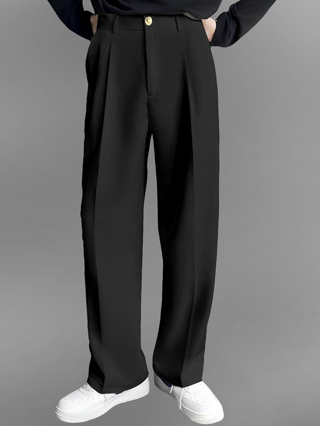 TRIBE Men Relaxed Loose Fit Pleated Korean Pant - view 1
