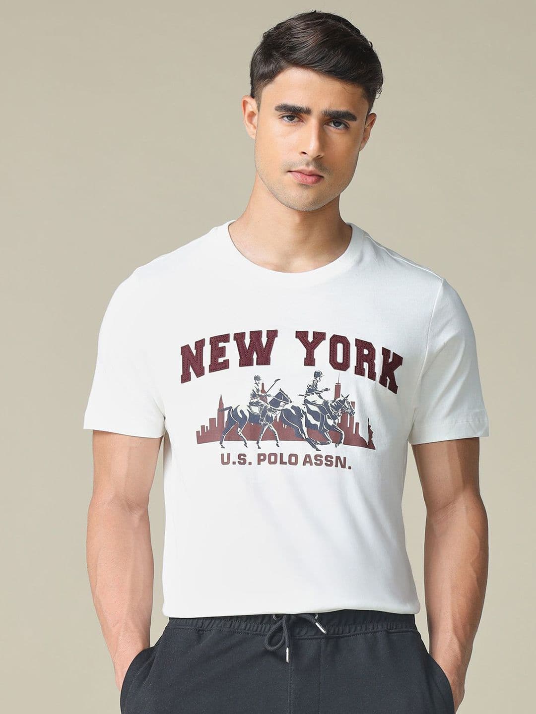 U.S. Polo Assn. Denim Co. Graphic Round Neck Pure Cotton Muscle Fit T-shirt - view 1