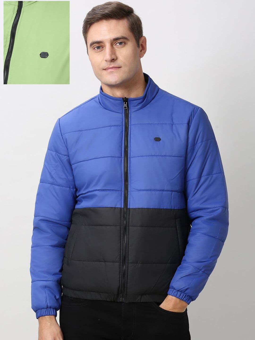 Peter England Casuals Stand Collar Open Front Jacket - view 1
