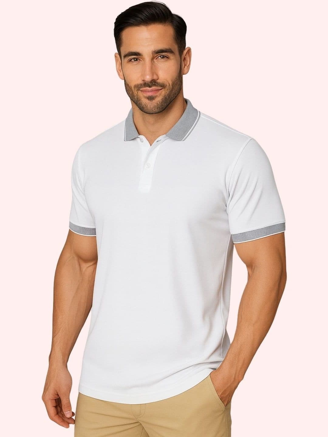 Leotude Polo Collar Regular Fit Cotton T-shirt - view 1
