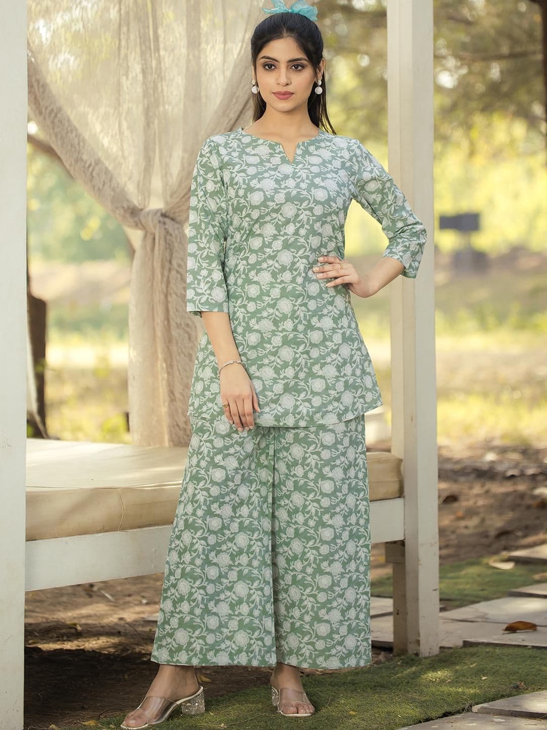 SZN Women Pure Cotton Printed Co-Ords - view 1