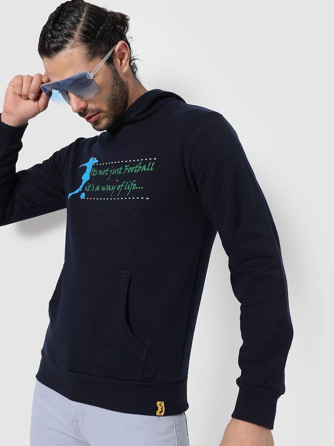 CAHOOT Men Typography Printed Hooded Sweatshirt - view 1