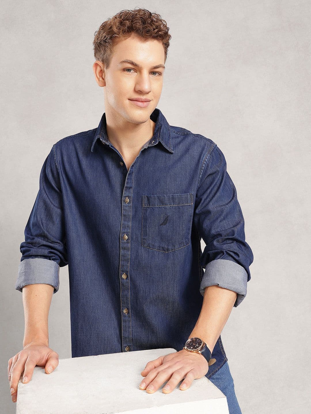 Nautica Men Premium Slim Fit Denim Shirt - view 1