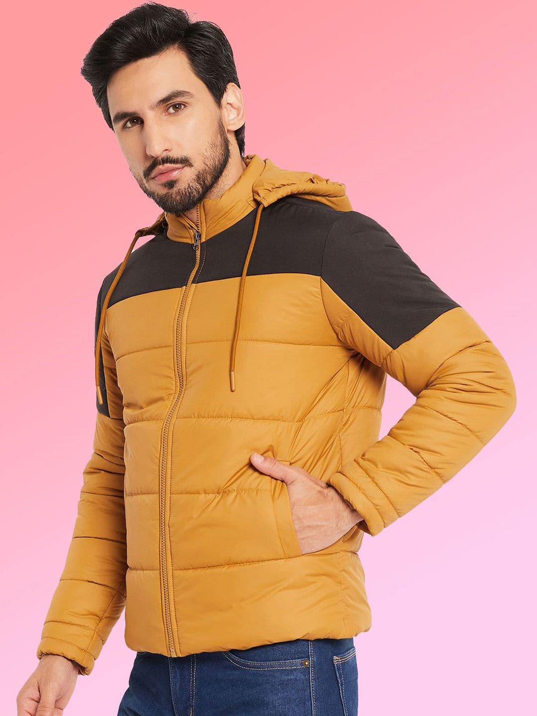 VERO AMORE Men Hooded Colourblocked Lightweight Puffer Jacket - view 1