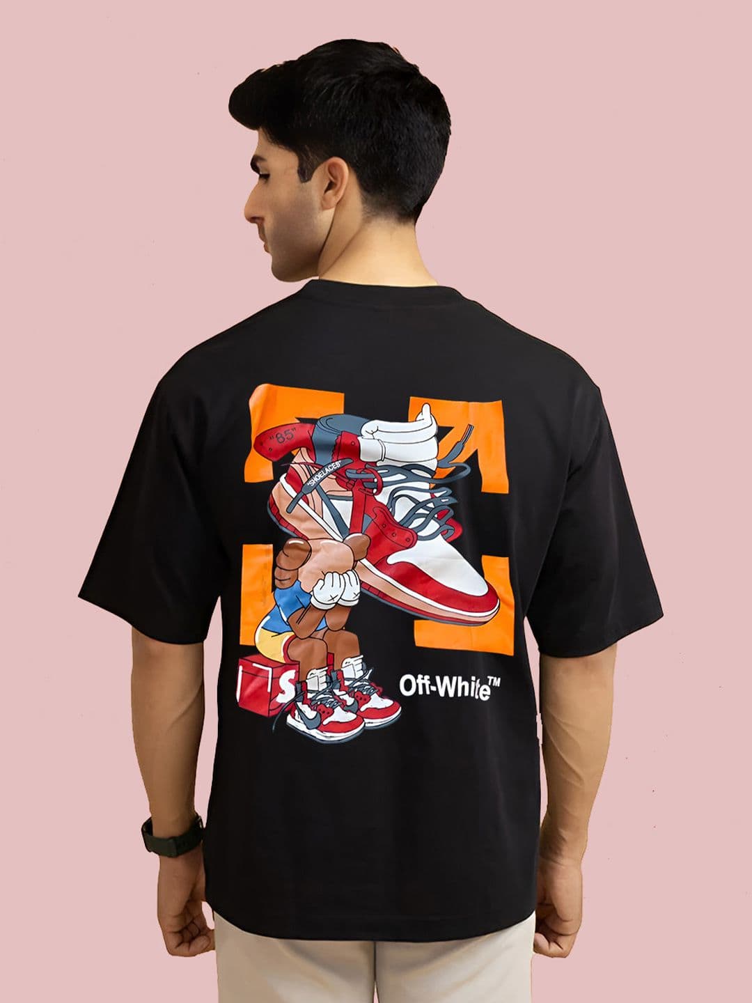 BDSQUARE Graphic Printed Drop-Shoulder Sleeves Oversized Cotton T-shirt - view 1