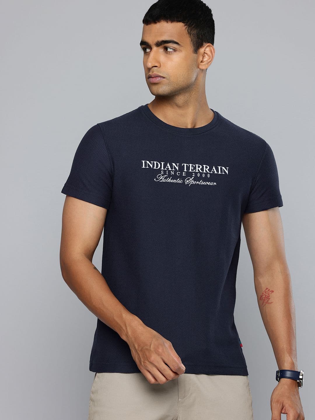 Indian Terrain Brand Logo Embroidered T-shirt - view 1