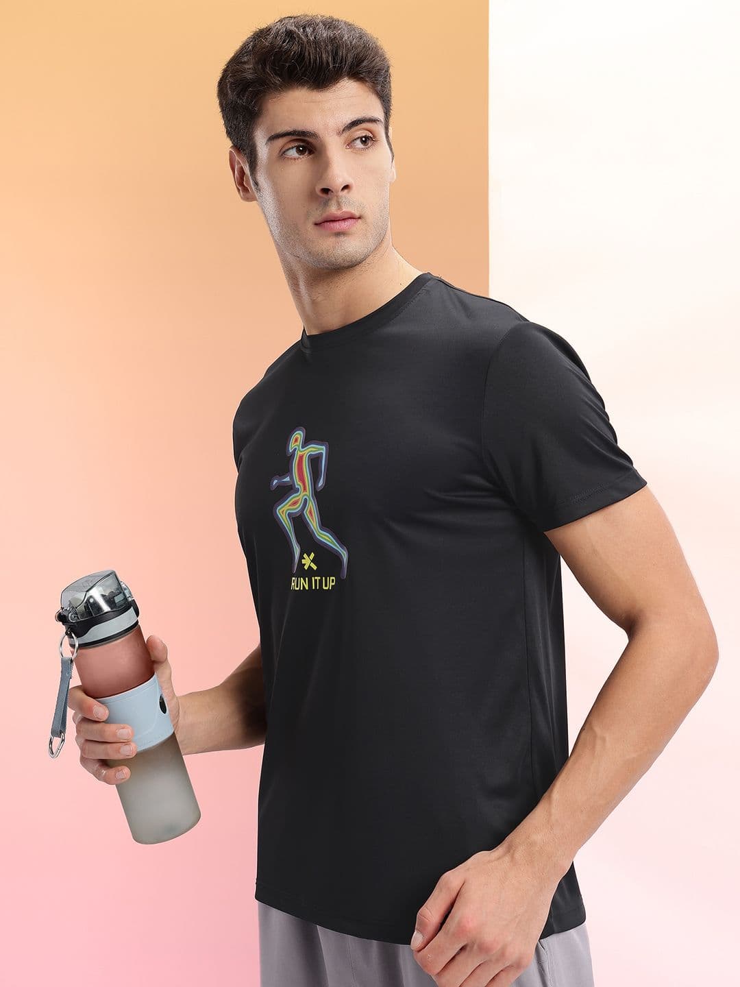 HRX by Hrithik Roshan Graphic Printed Running T-shirt - view 1