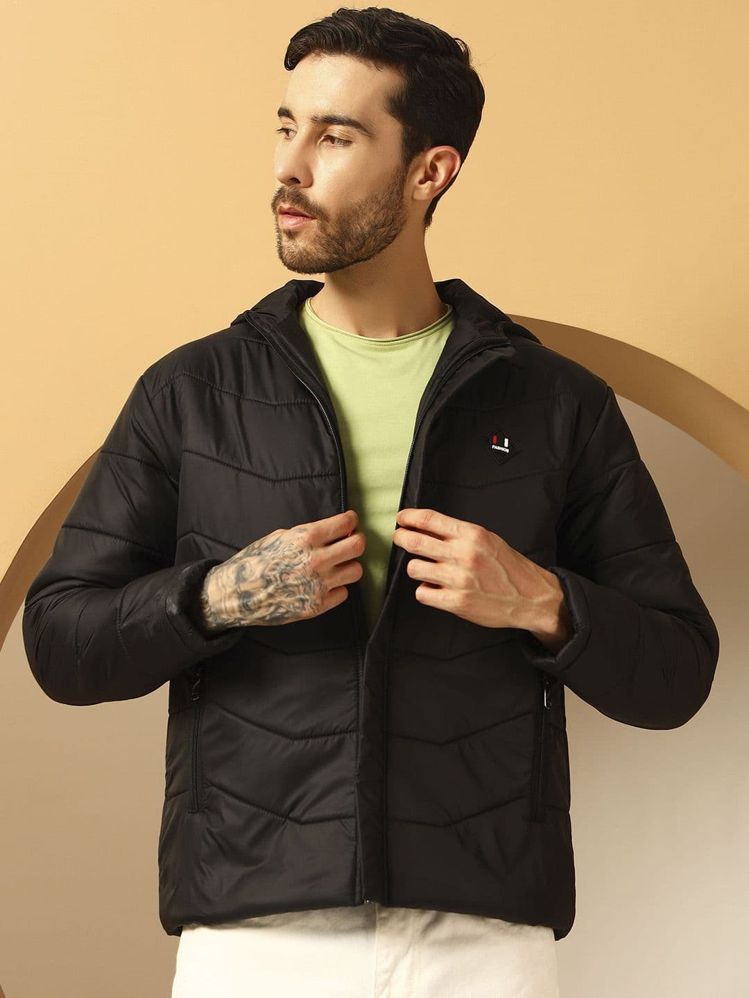 Metronaut Hooded Long Sleeves Longline Open Front Jacket - view 1