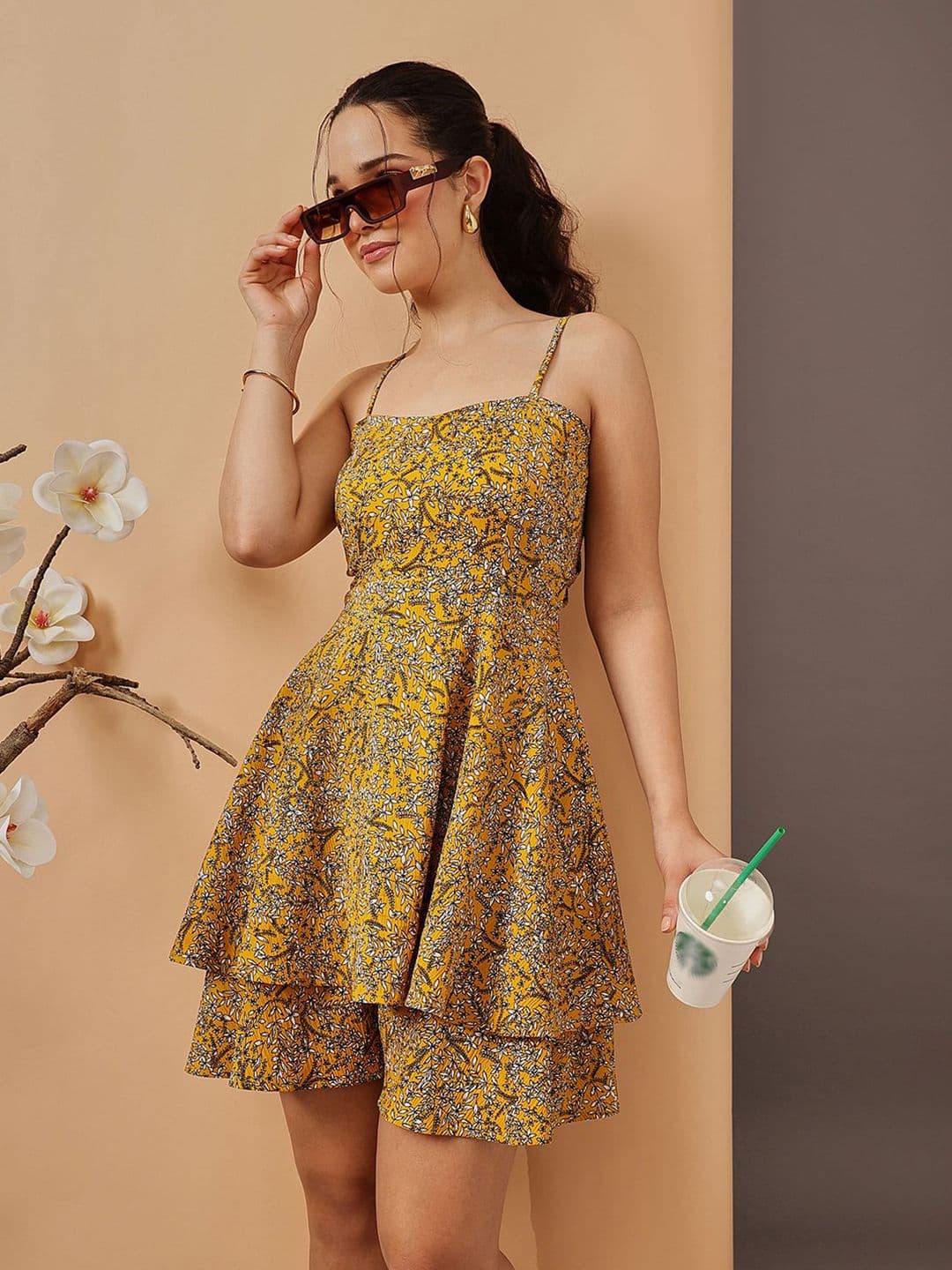 STREET 9 Women Floral Printed Shoulder Straps Playsuit Jumpsuit - view 1