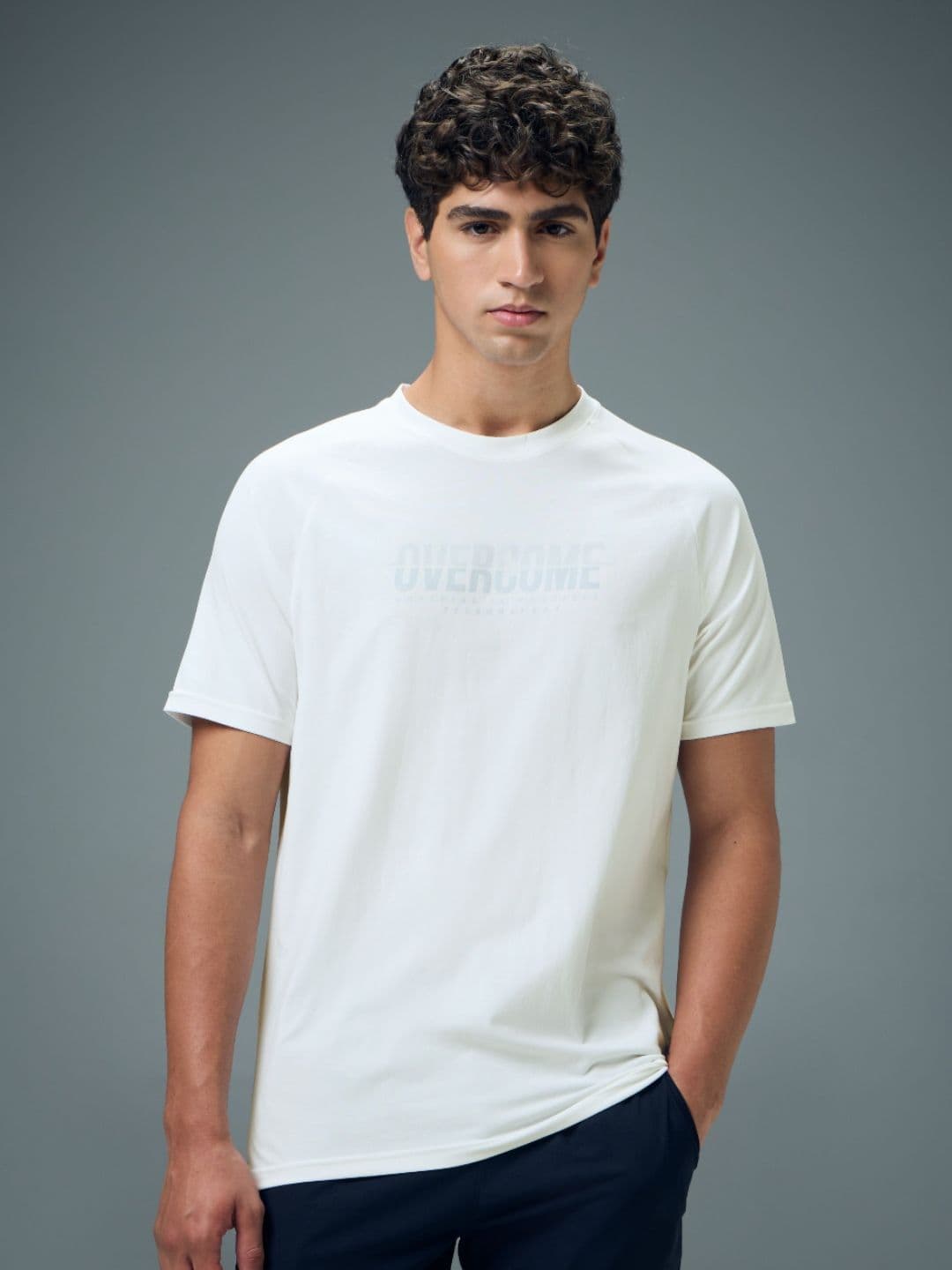 Technosport Typography Printed Anti Static Slim Fit T-shirt - view 1