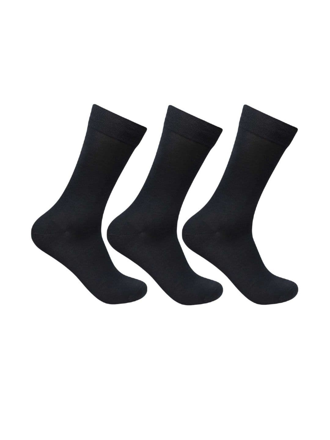 Akeeta Unisex Pack of 3 Full Length Cotton Plain Solid Navy Blue Formal Socks - view 1