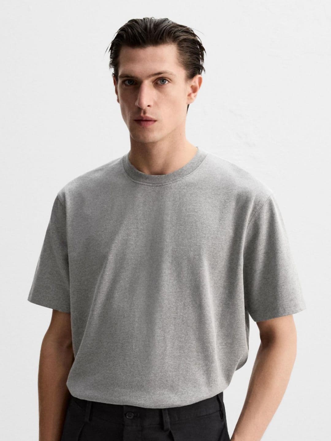MISCHIEF MONKEY Men Drop-Shoulder Sleeves Raw Edge T-shirt - view 1