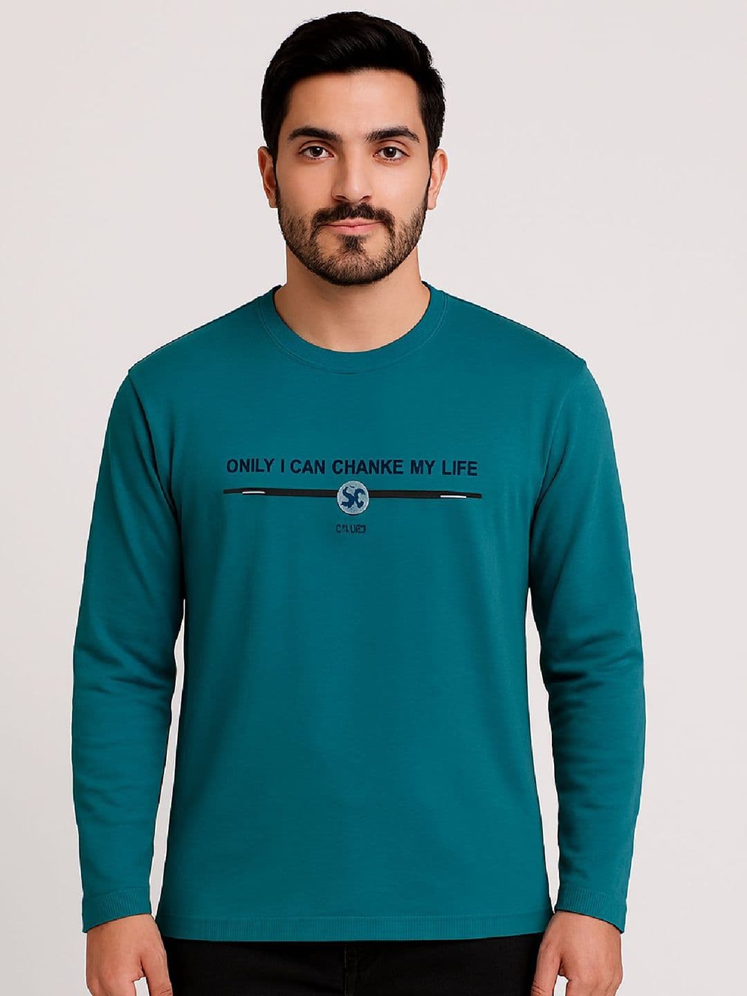 SANDPIPER Men Typography Extended Sleeves T-shirt - view 1
