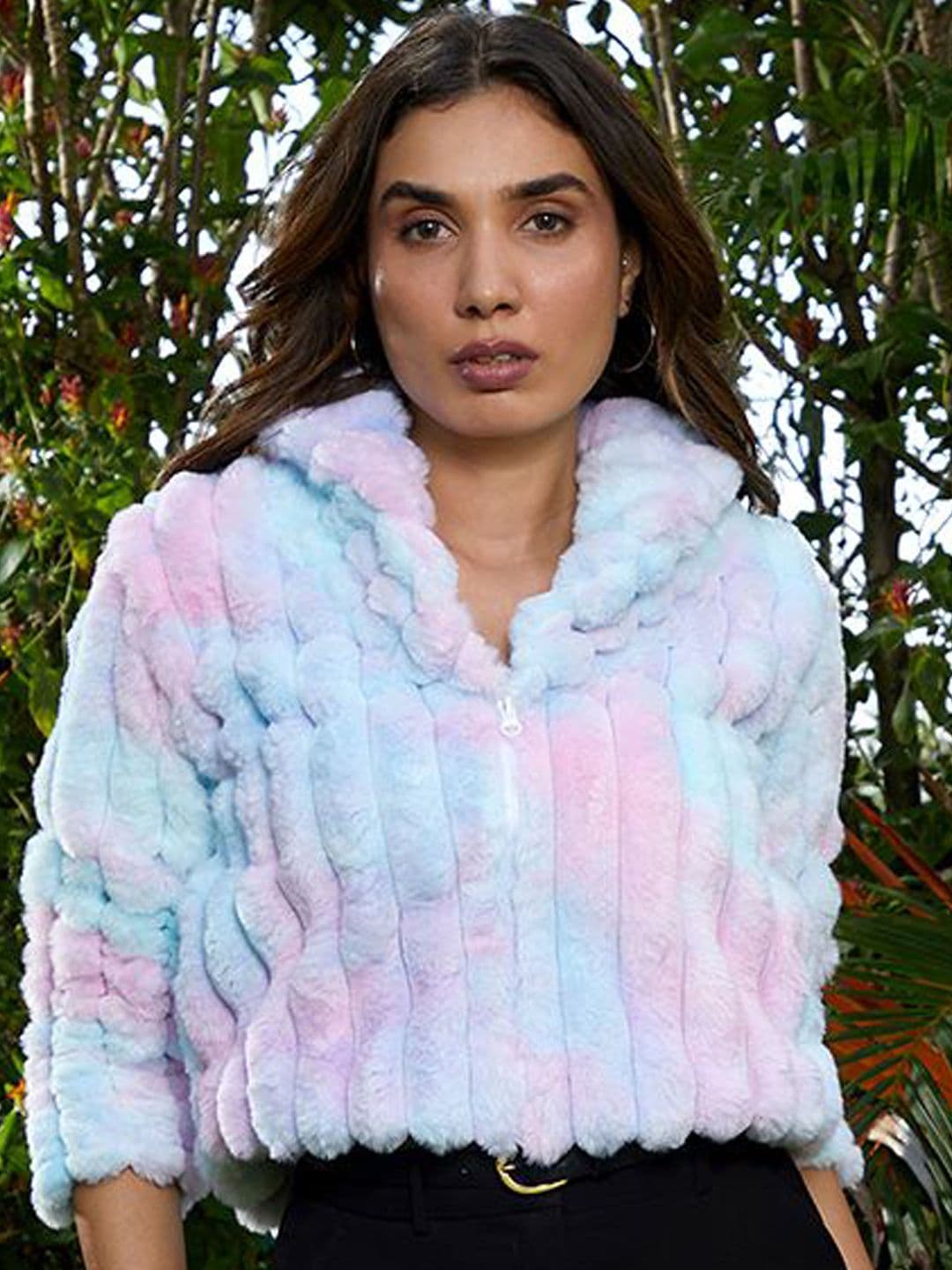 PINACOLADA Women Spread Collar Self Design Lightweight Sherpa Jacket - view 1