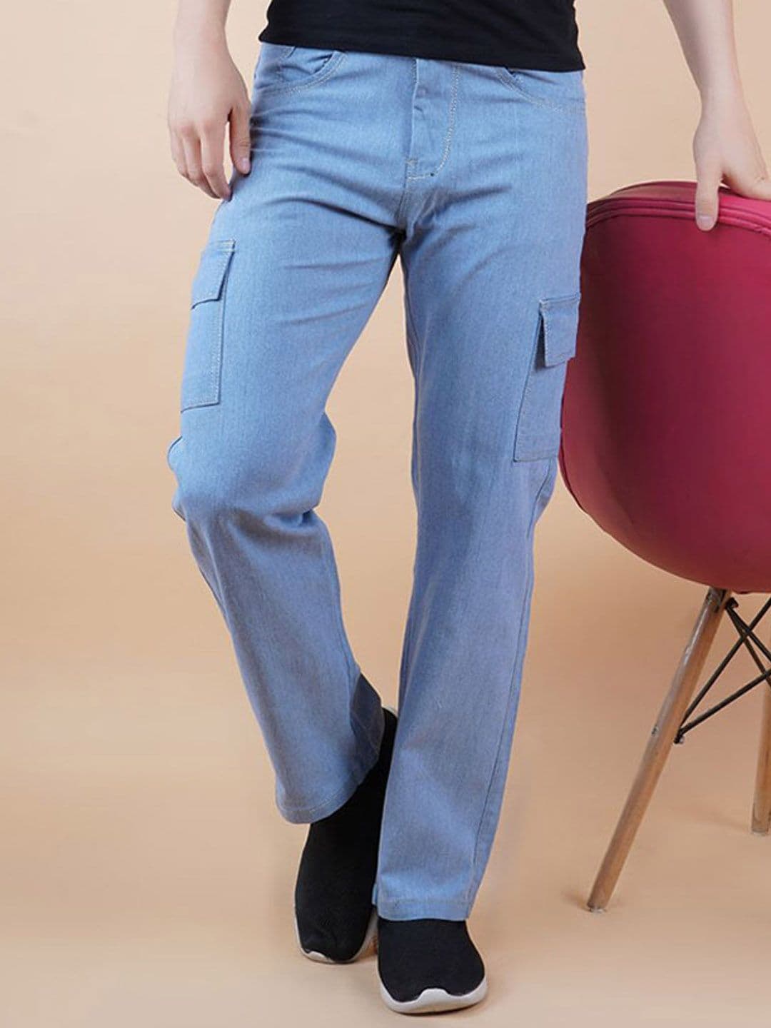 MaverIQ Men Classic Baggy Mid-Rise Stretchable Cargo Styles Jeans - view 1