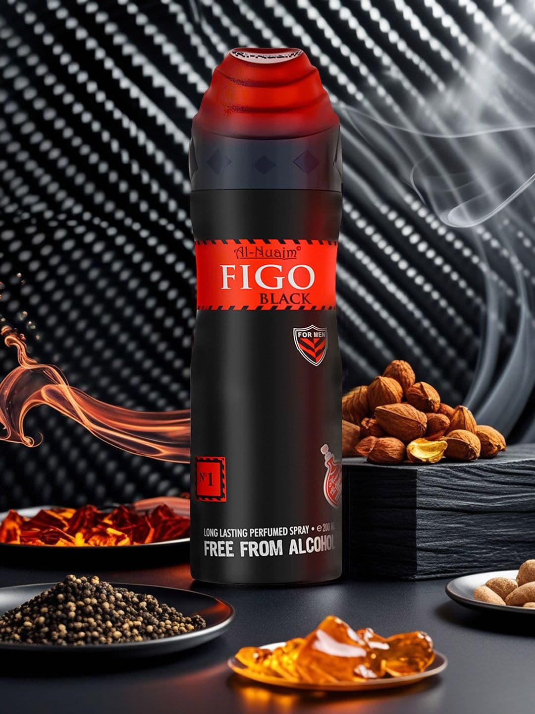 Al-Nuaim Men Figo Black Alcohol Free Deodorant - 200 ml - view 1