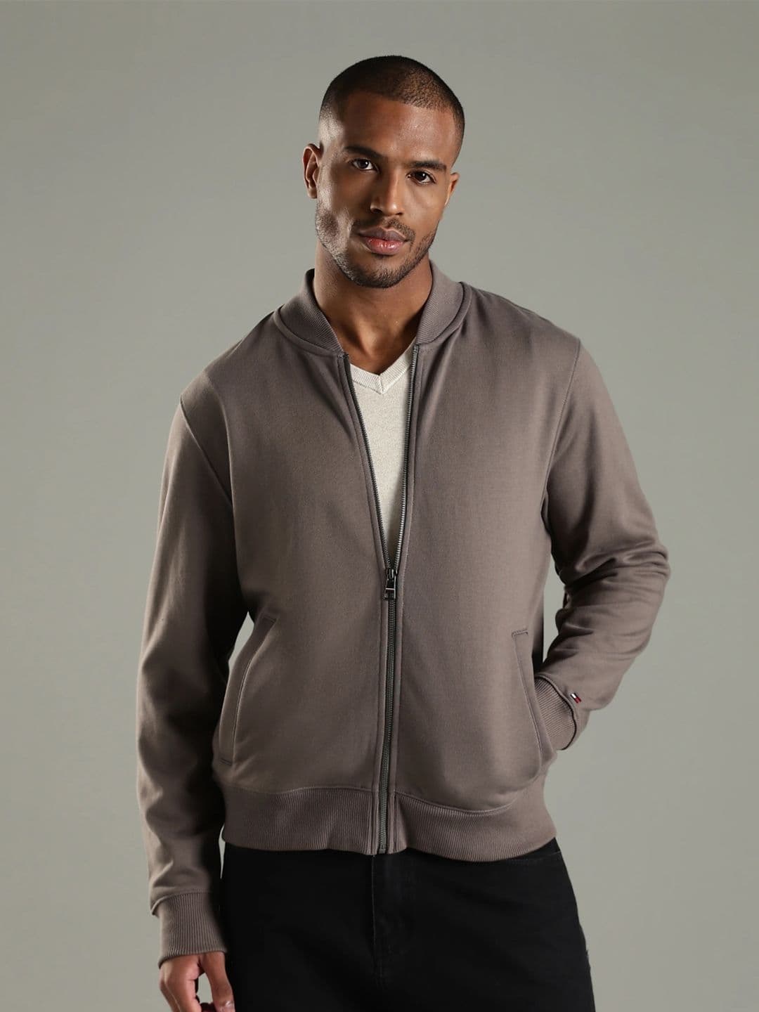Tommy Hilfiger Men Stand Collar Solid Bomber Jacket - view 1