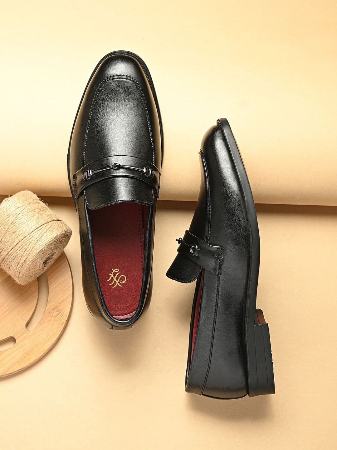House of Pataudi Men Textured Formal Loafers - view 1