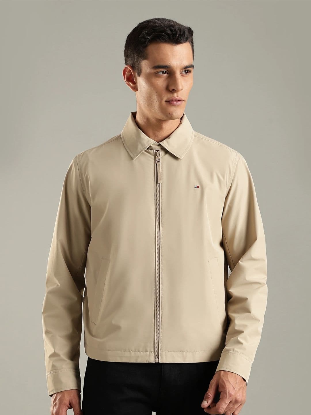 Tommy Hilfiger Men Spread Collar Solid Bomber Jacket - view 1