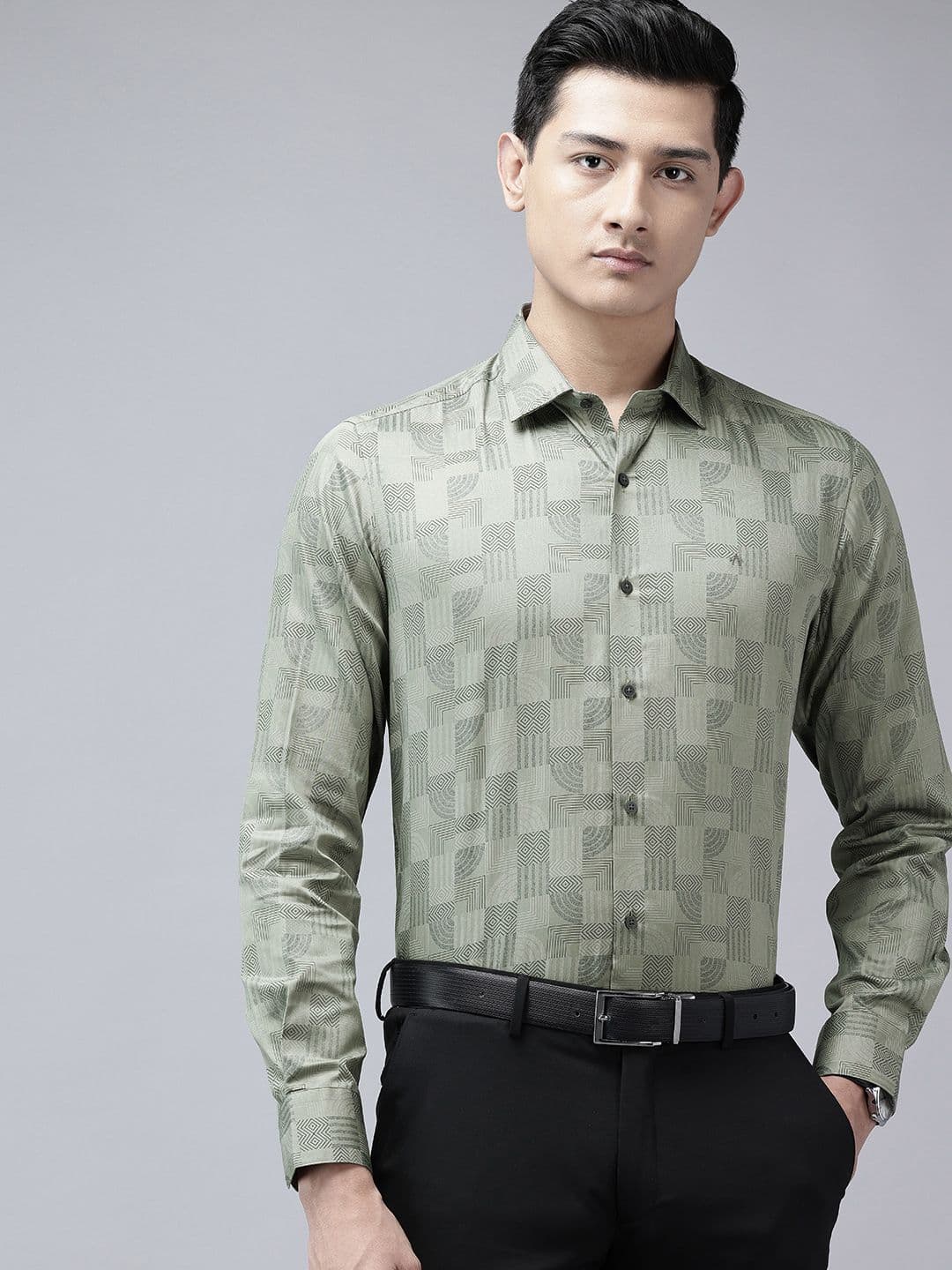 Arrow Manhattan Slim Fit Printed Pure Cotton Formal Shirt - view 1