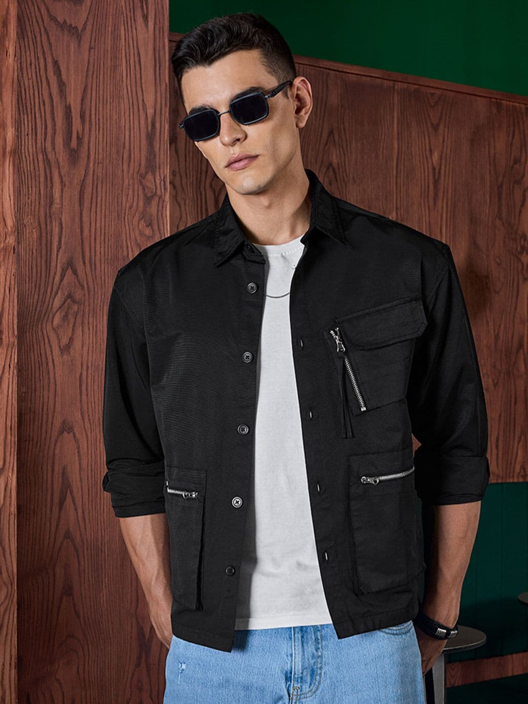 Snitch Men Spread Collar Solid Tailored Jacket - view 1
