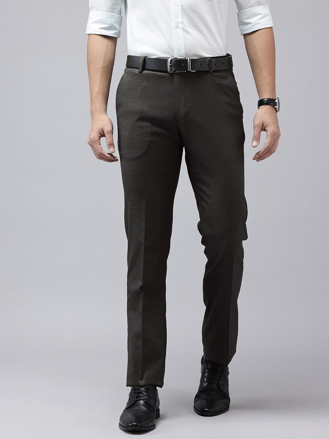 Arrow Men Hudson Tailored Fit Checked Formal Trousers - view 1