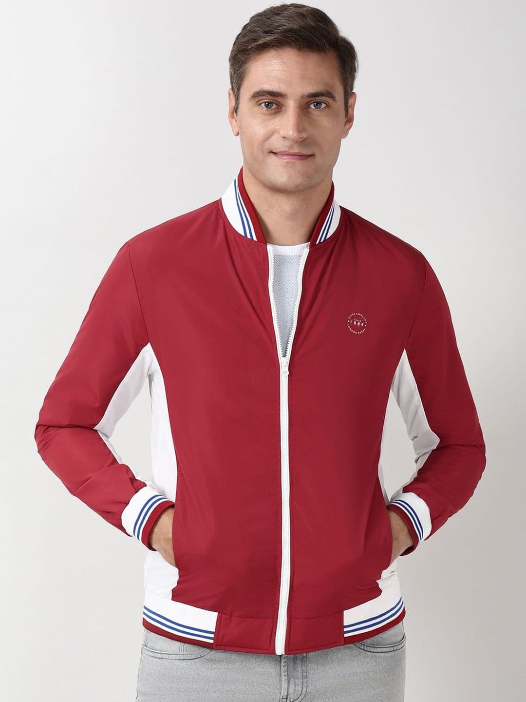 Peter England Casuals Men Stand Collar Colourblocked Bomber Jacket - view 1