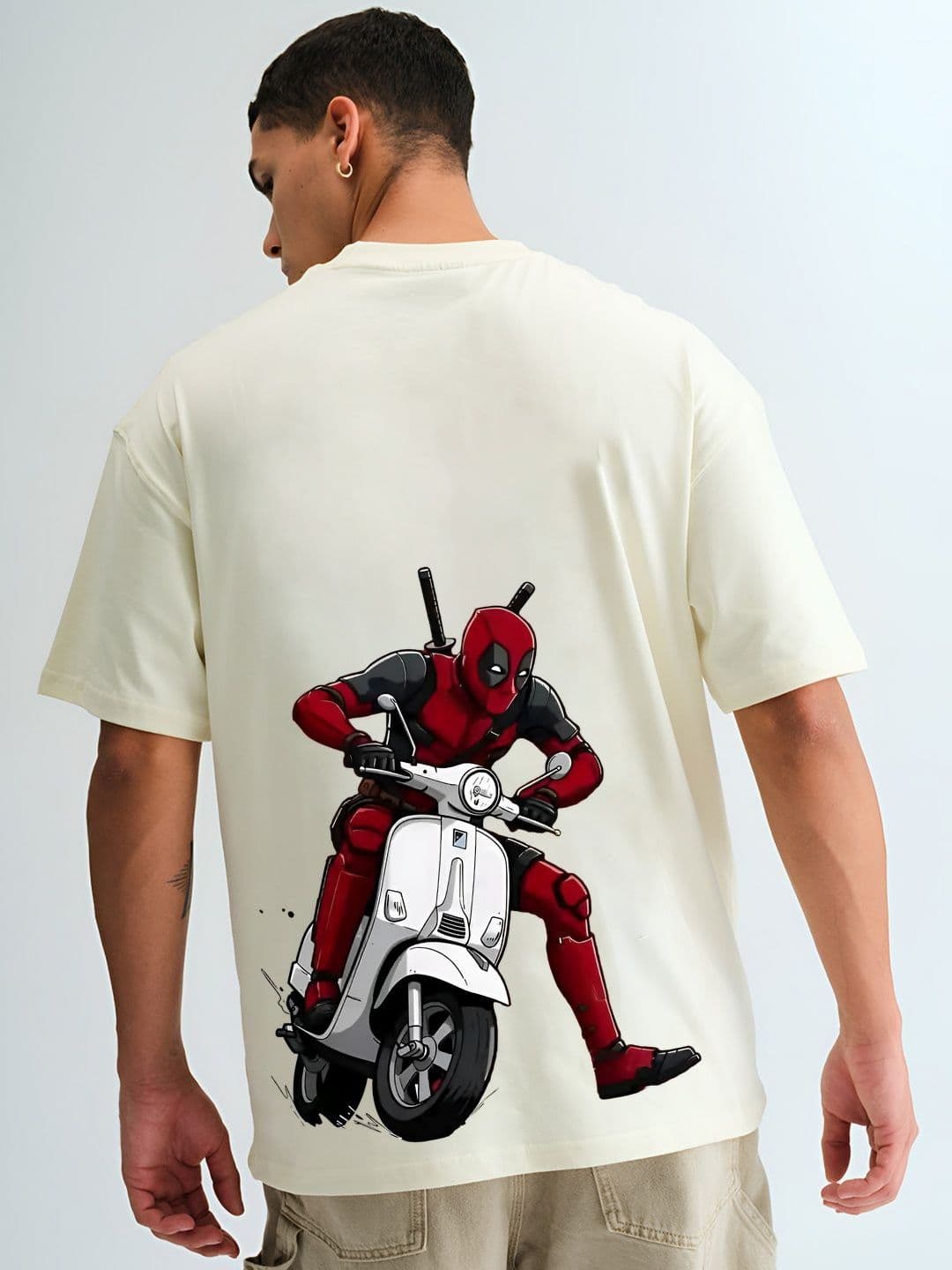 BDSQUARE Men Spider-Man Graphic Printed Round Neck Pure Cotton Oversized T-shirt - view 1