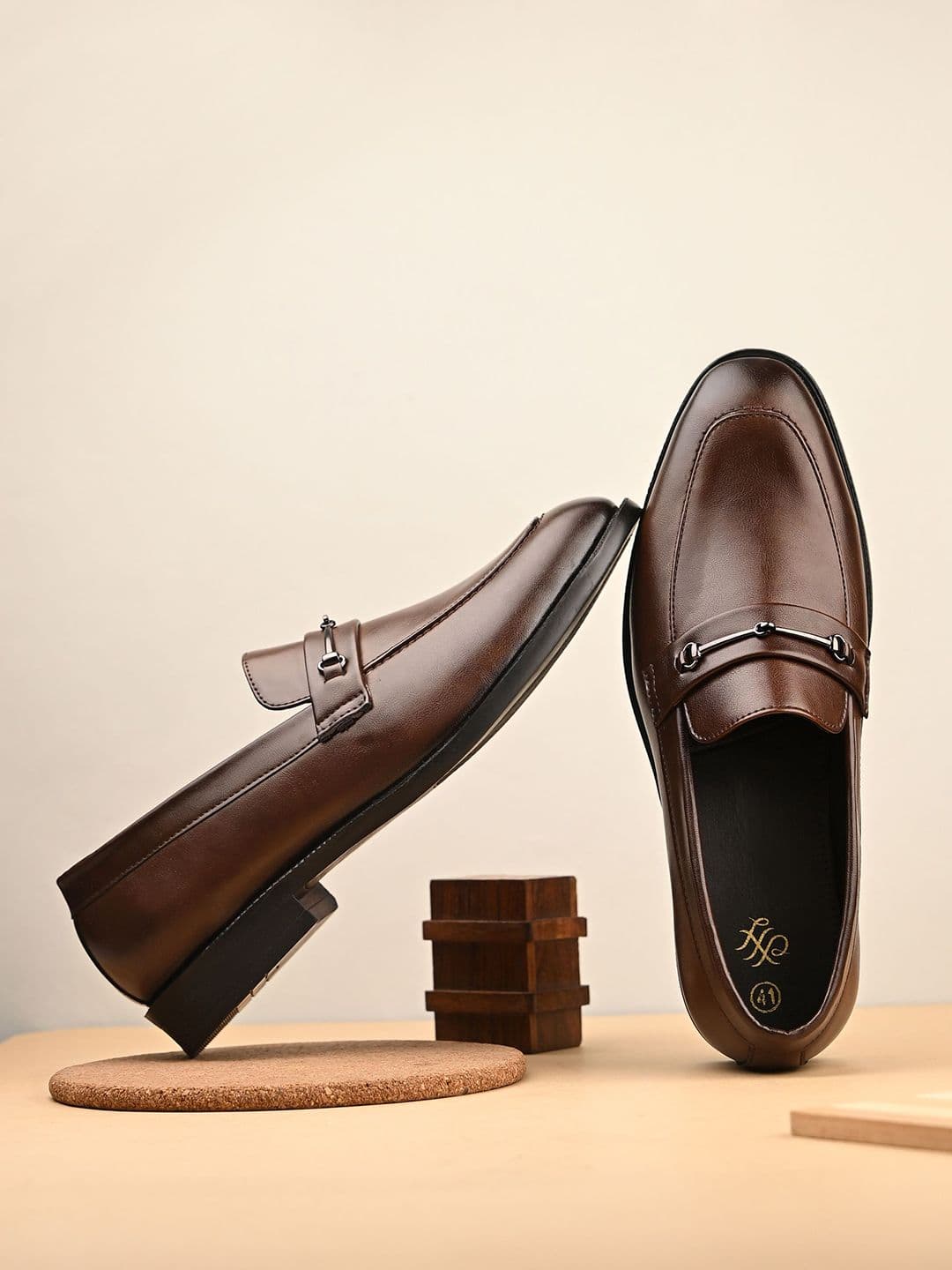 House of Pataudi Men Textured Premium Comfort Slip-On Formal Loafers - view 1
