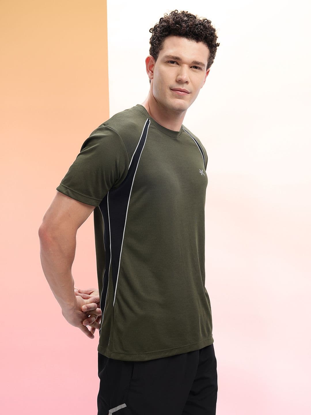 HRX by Hrithik Roshan Colorblocked Detail Paneled Rapid-Dry Training T-shirt - view 1