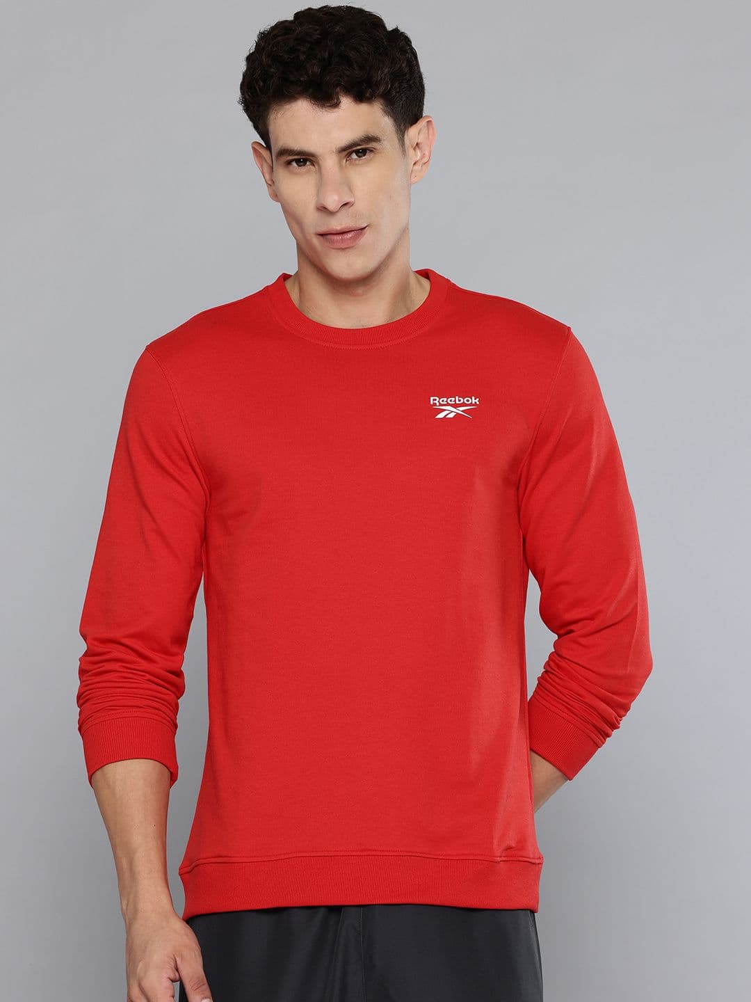 Reebok Brand Logo Detail Round Neck Basic LS Sweatshirt - view 1